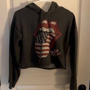 Rolling Stones Crop Hoodie